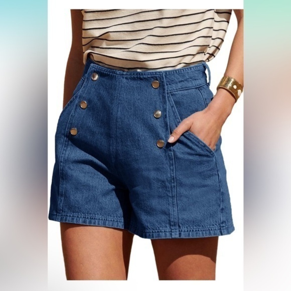 NWOT Amazon Sailor Blue Denim Shorts
